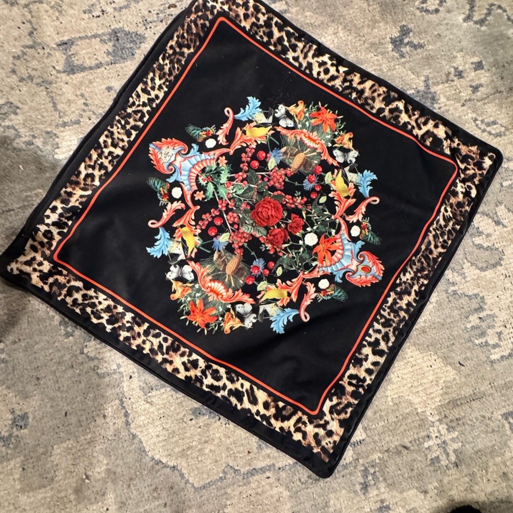 Myrtle & Mary Pillow Cover — Leopard + Floral — 20” - Picture 3 of 4